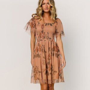 BALTIC BORN - Tivoli Tulle Short Dress | Copper Floral - M